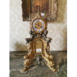 19th. C. French brass ormolou architectural striking mantle clock.
