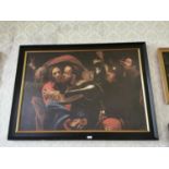 Betrayal of Christ framed Oil on Canvas.