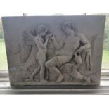 Moulded marble relief depicting a Grecian Scene.