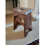 19th. C. oak stool.