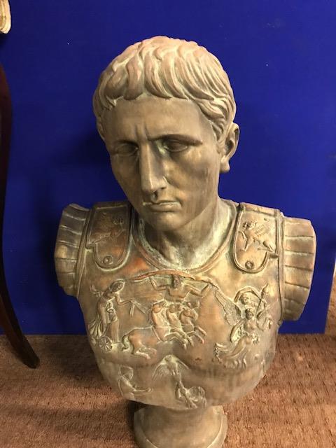 Bronzed bust of a centurion