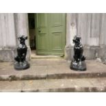 Pair of French cast iron model of Dogs.