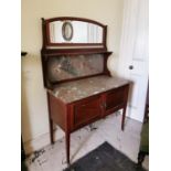 Edwardian inlaid mahogany dressing table