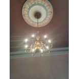 Late 19th. C. brass eight branch chandelier.