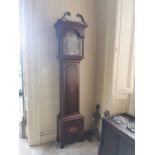 Georgian inlaid mahogany long cased clock