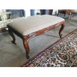 Good quality 19th. C. upholstered mahogany seat
