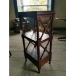 19th C. mahogany three tier whatnot