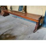 19th. C. pitch pine bench.