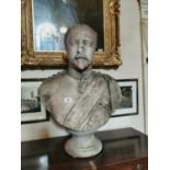 19th. C. hand carved marble bust - Military Gentleman.