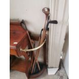 Collection of early 20th. C. golf clubs.