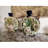 Pair of 19th. C. majolica vases