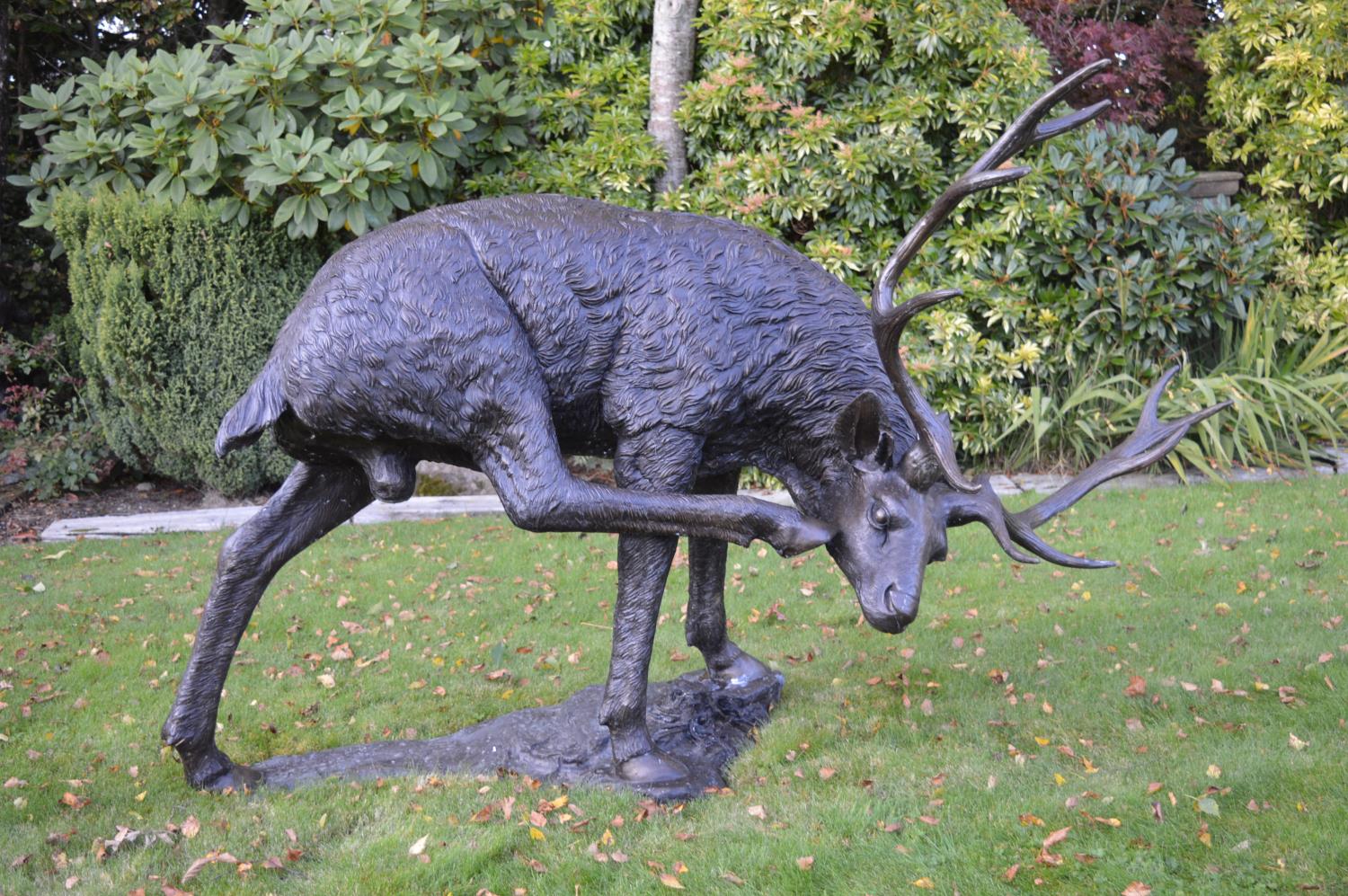 Bronze model of a stag.