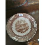 19th. C. ceramic meat plates depicting Belfast From The Cave Hill