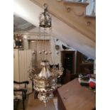 19th. C. silver plate Sanctuary Lamp.