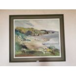 Framed oil on canvas Coastal Scene