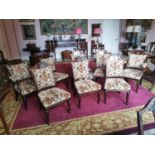 Set of six + two William IV. ahogany dining room chairs