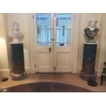 Pair of Georgian painted wood and gesso columns