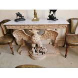 Exceptional quality hand carved console table