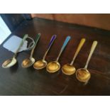 Set of six Art Deco gold plated sterling silver teaspoons