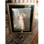 Framed coloured print of a Lady.