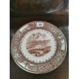 19th. C. ceramic meat plates depicting Belfast From The Cave Hill