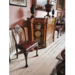 Pair of 19th. C. leather upholstered mahogany side chairs