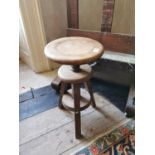 Early 20th. C oak revolving Artist's stool.