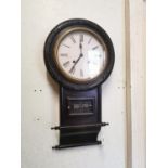19th. C. mahogany regulator drop dial clock