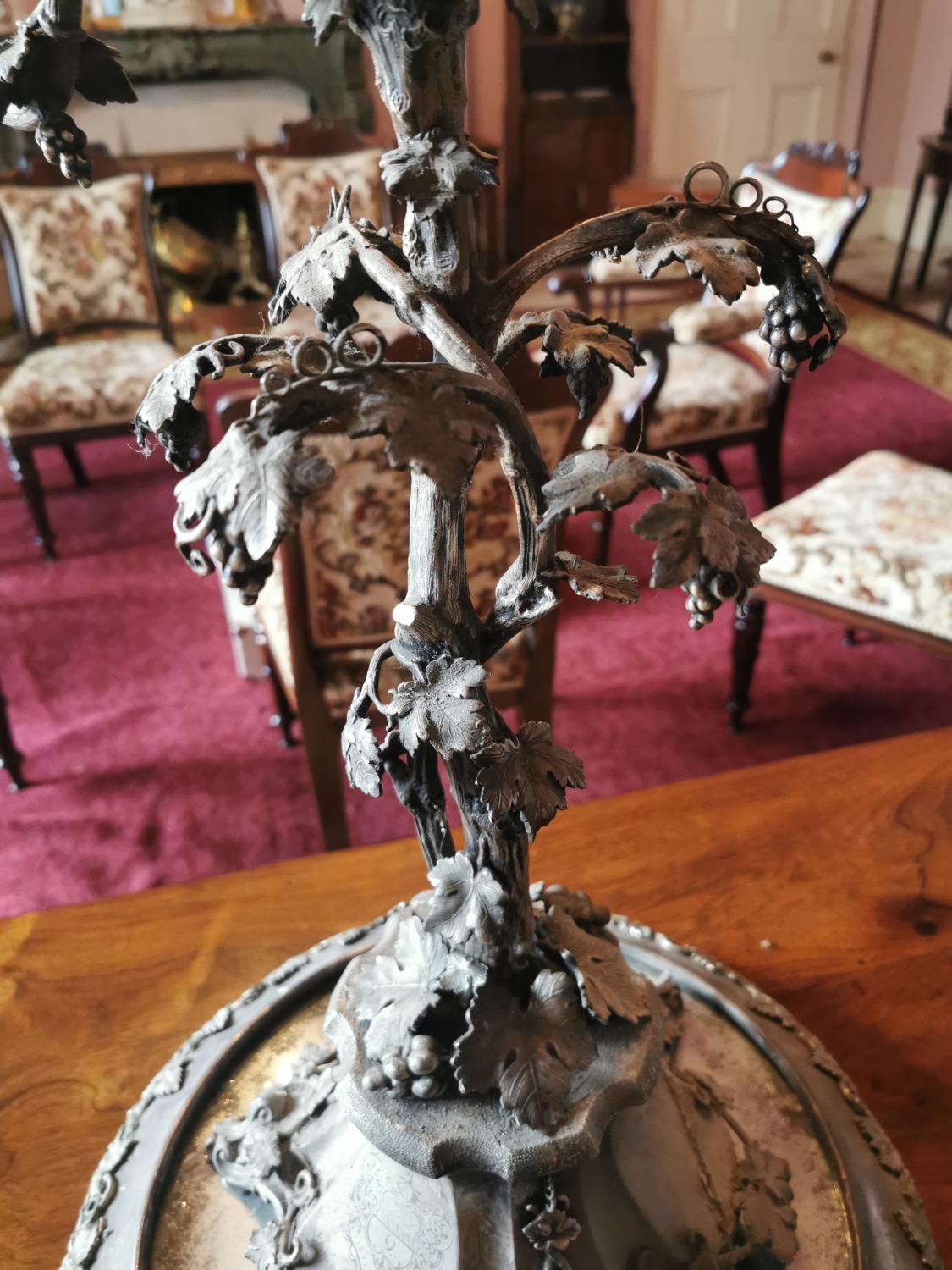 19th. C. silver plated table candelabra - Image 4 of 5