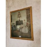 Gilt framed coloured print