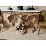 Exceptional quality hand carved console table