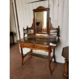 Late 19th. C. inlaid oak dressing table