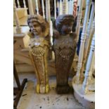 Pair of 19th. C. painted pine corbels