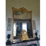 Good quality 19th. C. Giltwood and gesso overmantle