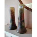 Pair of 20th. C. glass vases.