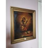 19th. C. Oil on Canvas - The Monkey,