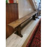 19th. C. Elm and oak bench.