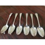 Set of six Irish silver spoons 361 grams.
