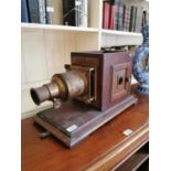 19th C. mahogany and brass Magic Lantern.