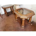 Pair of mahogany lamp tables