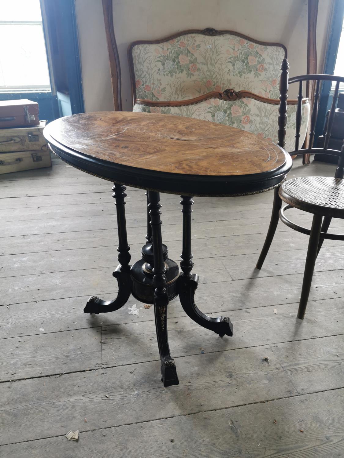 Inlaid mahogany occasional table