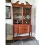 Edwardian inlaid satinwood display case