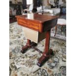 William IV mahogany sewing table