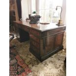 Mahogany pedestal writing desk