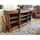 19th. C. Mahogany breakfront floor bookcase.