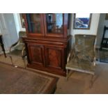 Pair of giltwood and upholstered armchairs.