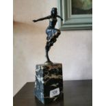 Art Deco gilded metal figurine of A Dancer