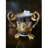 Decorative three handled ceramic vase