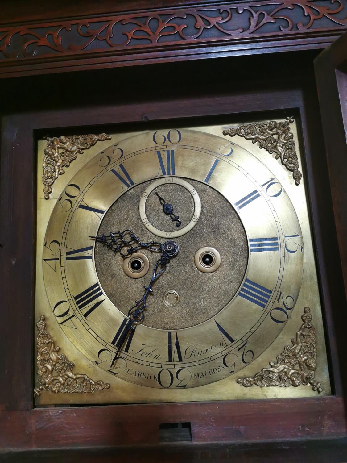 Irish Georgian inlaid mahogany long cased clock - Image 5 of 6