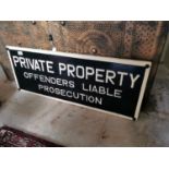 Early 20th. C. cast iron Private Property Sign.
